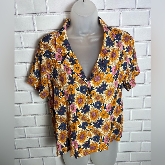 FOREVER 21 Floral Print Women's Top - Multicolor/size M - Picture 2 of 6